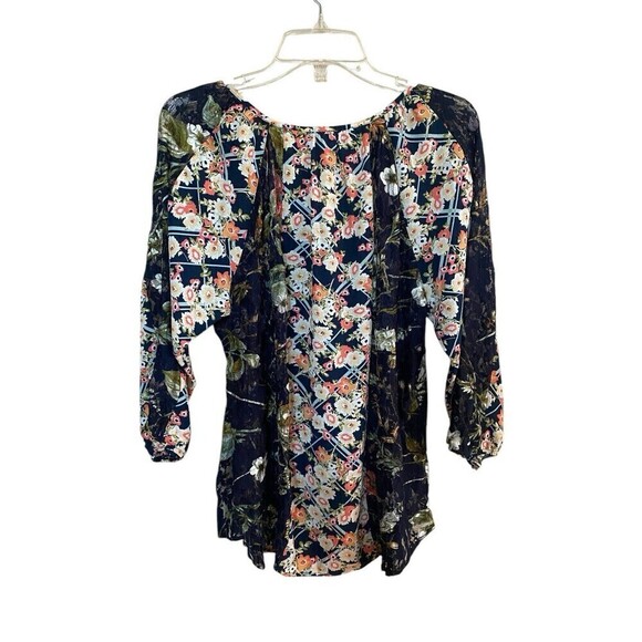 1775 Boho Floral Top Sheer Sz.L - Picture 2 of 5